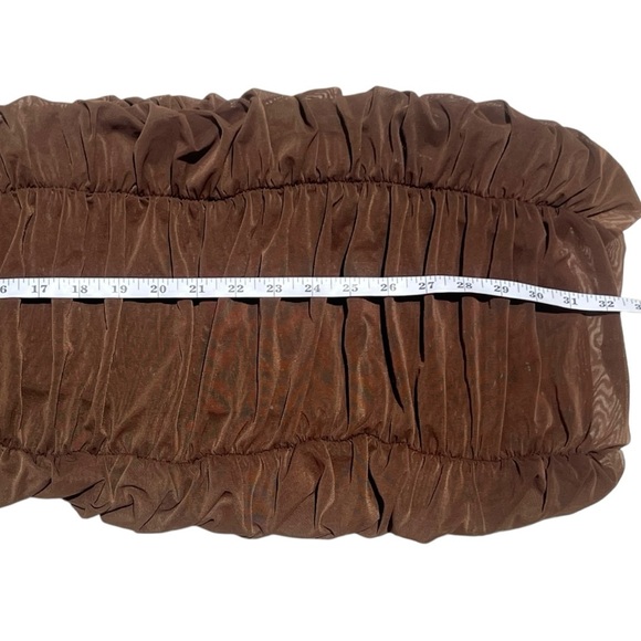Urban Outfitters | Brown Ruched Strapless Dress for Women Size XS Extra Small - Picture 9 of 14